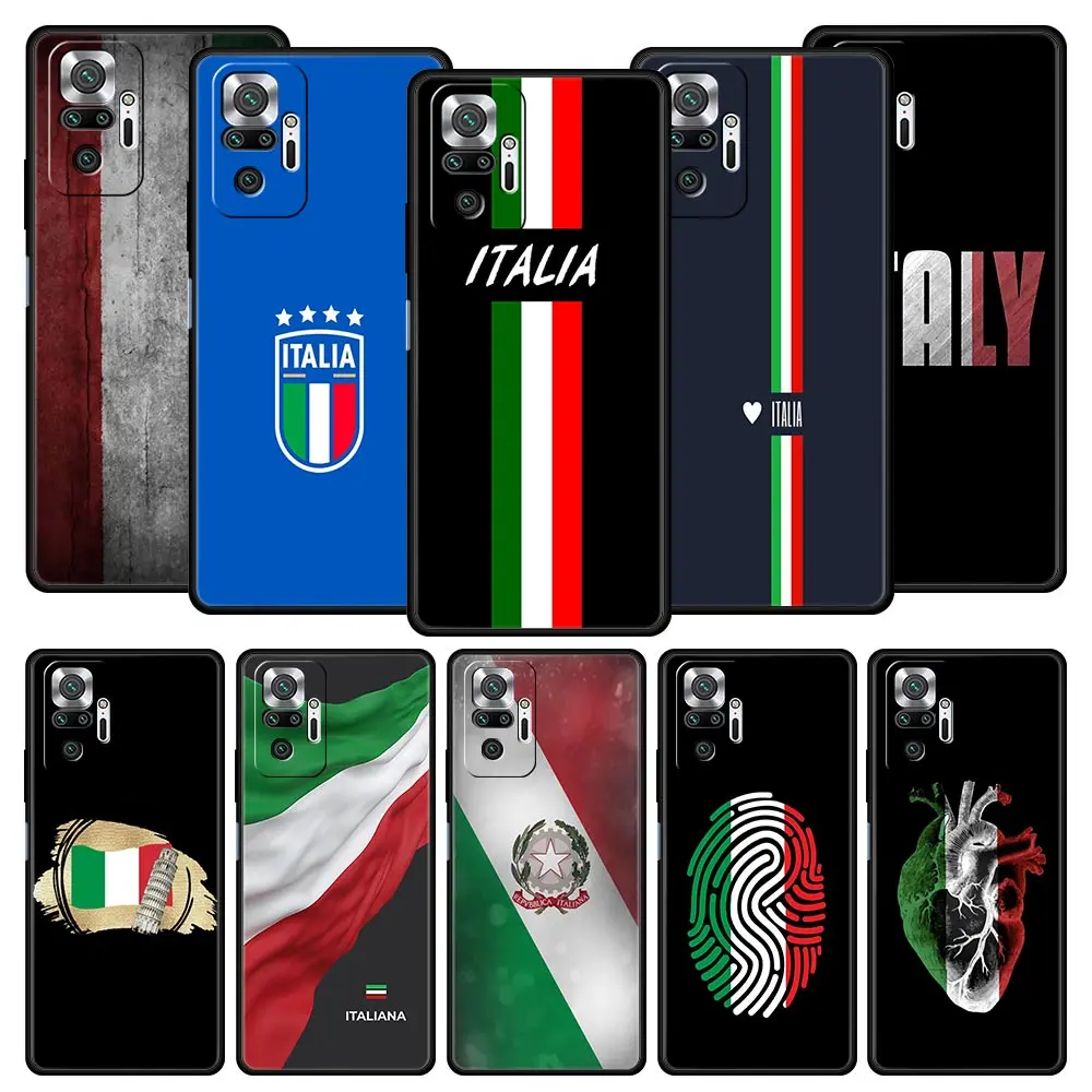 Italian Flag-Themed Black Phone Case
