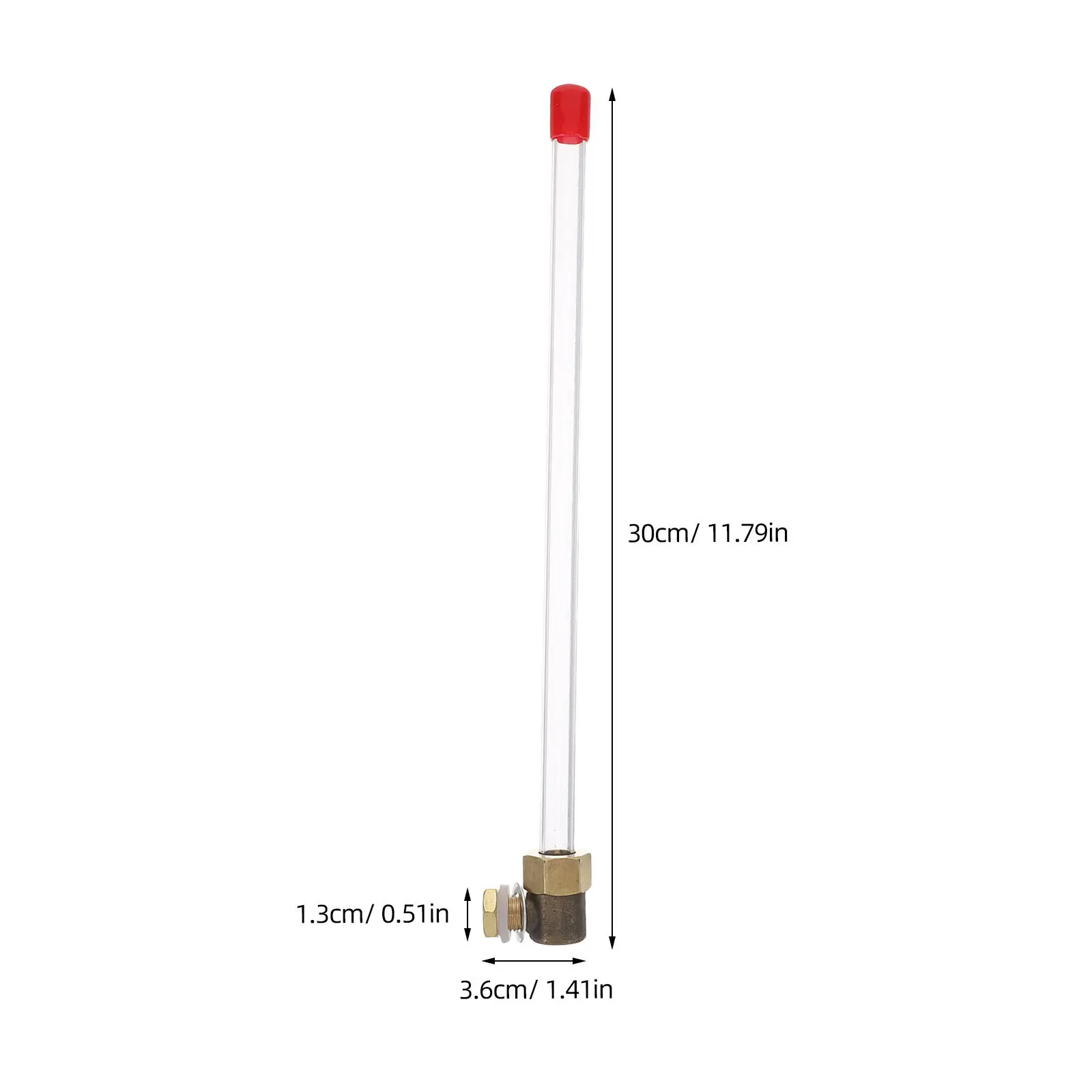 30cm 두꺼운 파이프 수위 게이지 물탱크 보일러용 액체 레벨 표시기 소방 풀 정확한 감지 모니터