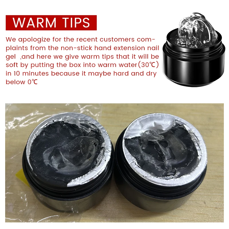 Nail Gel 15ML Non Stick Hand Solid Extension Clear Nude Pink Extension Gel Rhinestone Glue Varnis Semi Permanent