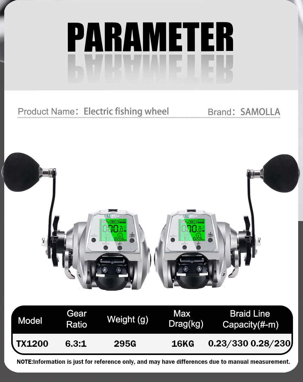 SAMOLLA Neue elektronische Angelrolle mit breitem Körper, USB-Aufladung, großer Bildschirm, Temperatur-/Luftdruck-Baitcastingrolle – Detail 22