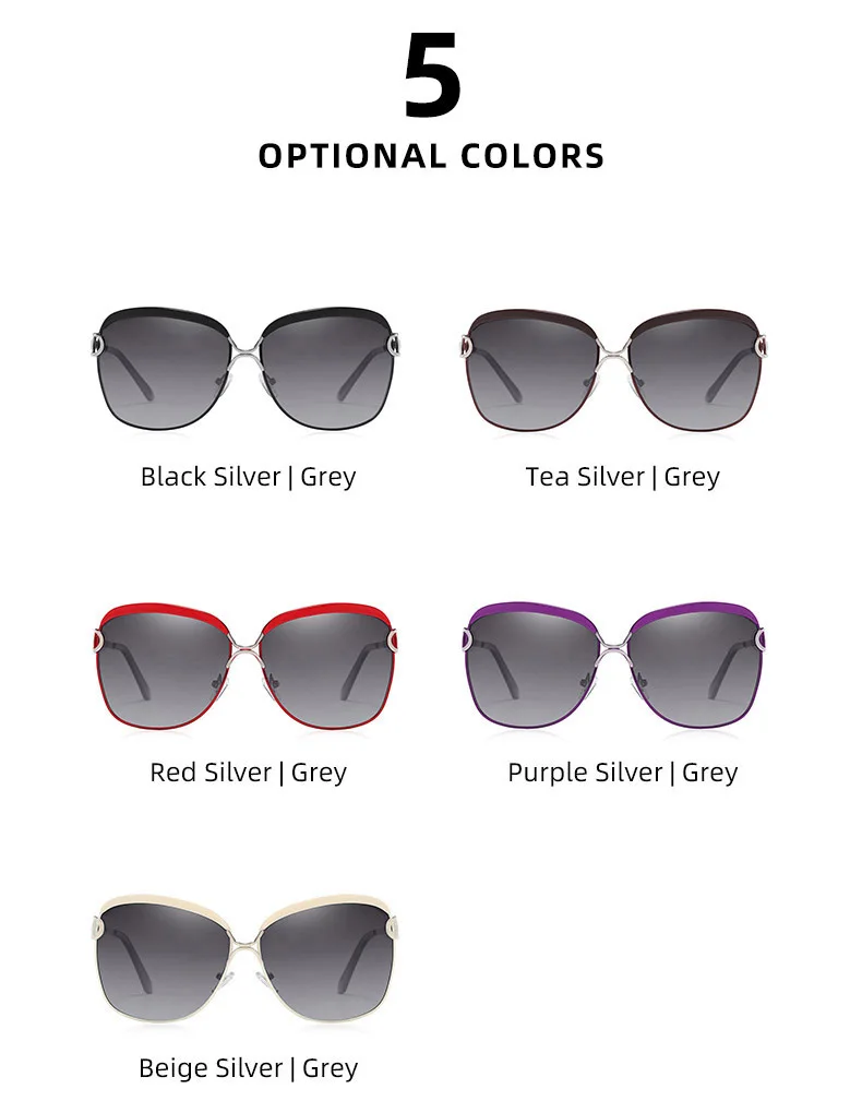 Barcur polarisierte damen sonnenbrille frauen gradienten linse runde sonnenbrille quadratisch luxus marke opulos – Detail 8