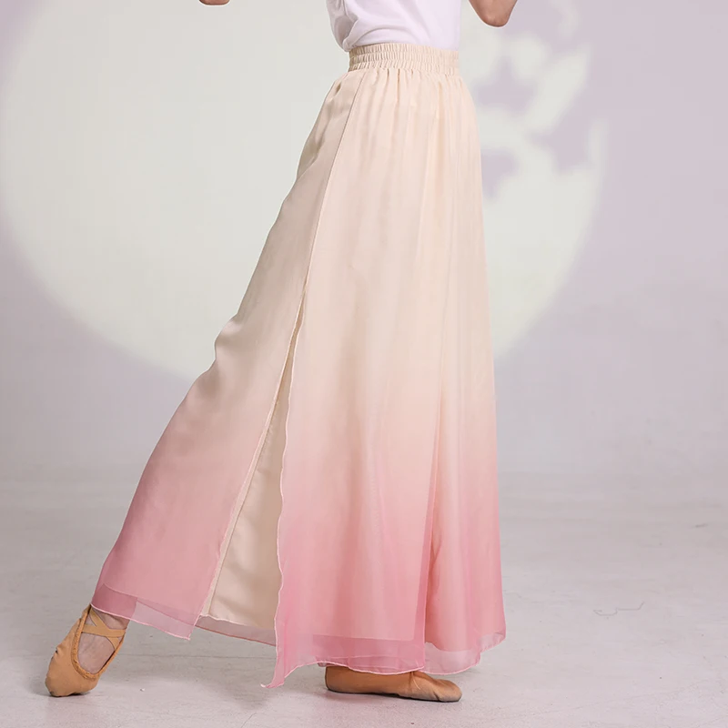 Robe de danse classique chinoise pour femme, cardigan transparent, jupe  longue en gaze, jupe-pantalon dégradée en Y, costume de performance imbibé  - AliExpress