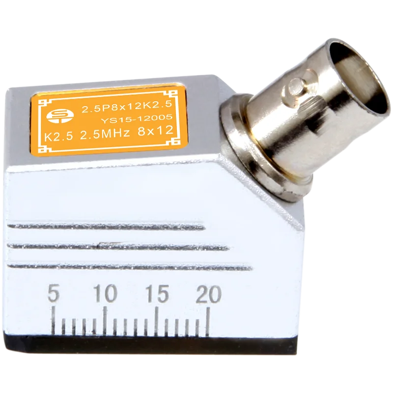 yushi 2.5MHz/5MHz angle probe diameter 8*12mm angle beam transducer with bnc q9 connector images - 6