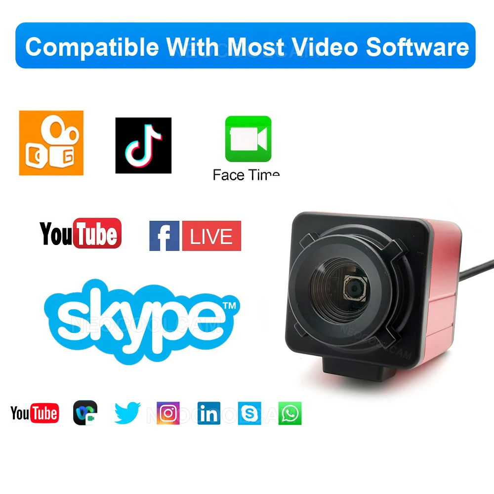 4K Autofocus USB Webcam 8MP Sony IMX179 Sensor Usb Camera No distortion Lens Plug and play for Live Streaming Video Conference