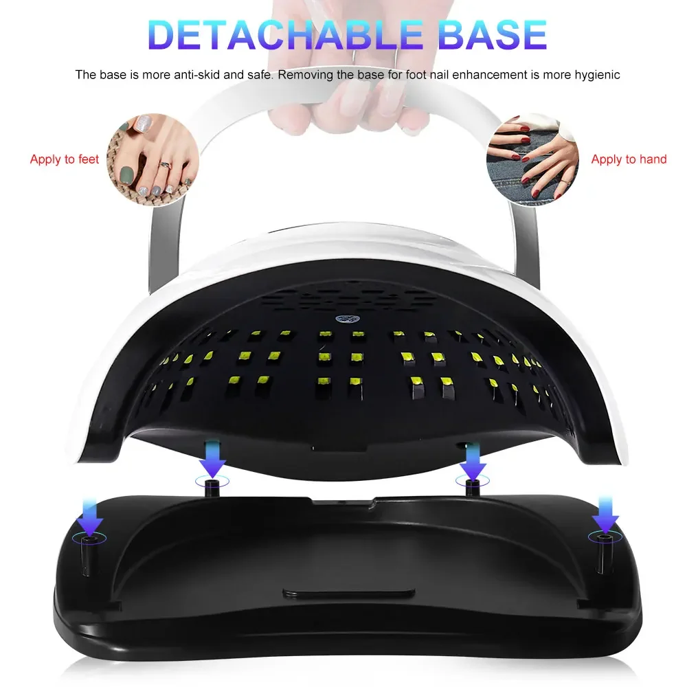 72 LEDs UV Nail Lamp Professional Nail Dryer with 4 Timer Setting Quick-drying Manicure Lamp for Curing All Nails Gel Nail Art 5