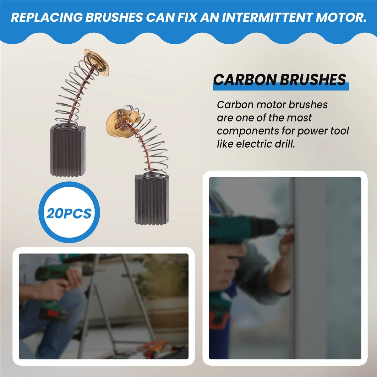 Makita CB408 Carbon Brushes Motor 14mm x 9mm x 6mm 20Pcs
