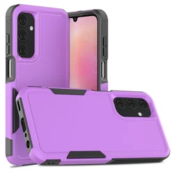 Hybrid Rugged Armor Shockproof Phone Case with TPU Plastic Back Cover for Galaxy A55 5G (Purple)