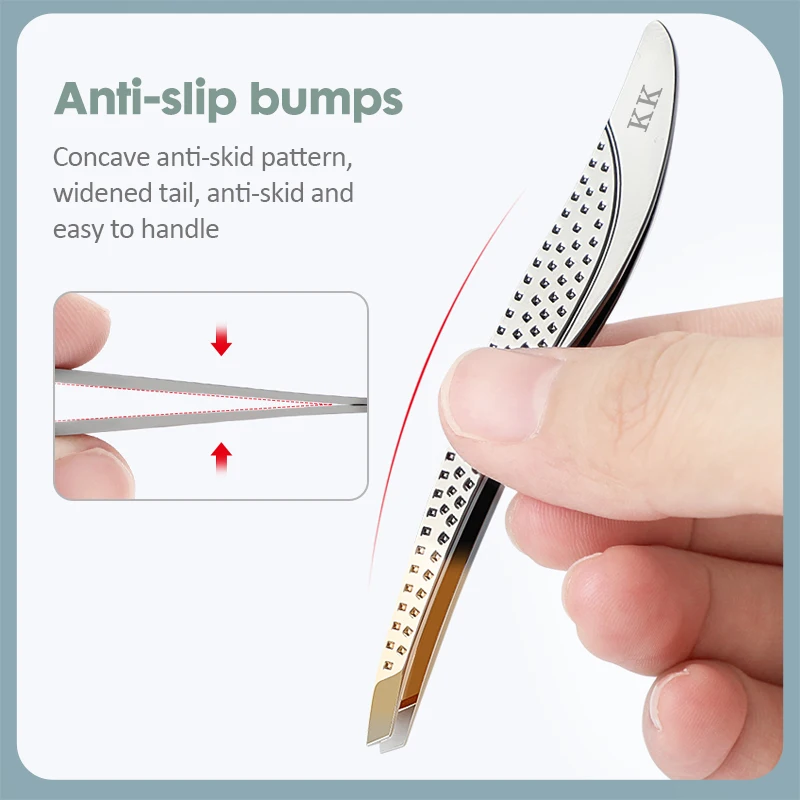 KK Eyebrow Tweezer Stainless Steel Makeup Tool Feather Hair Beauty Fine Hairs Puller Slanted Eye Brow Clips Removal Tools Care 4