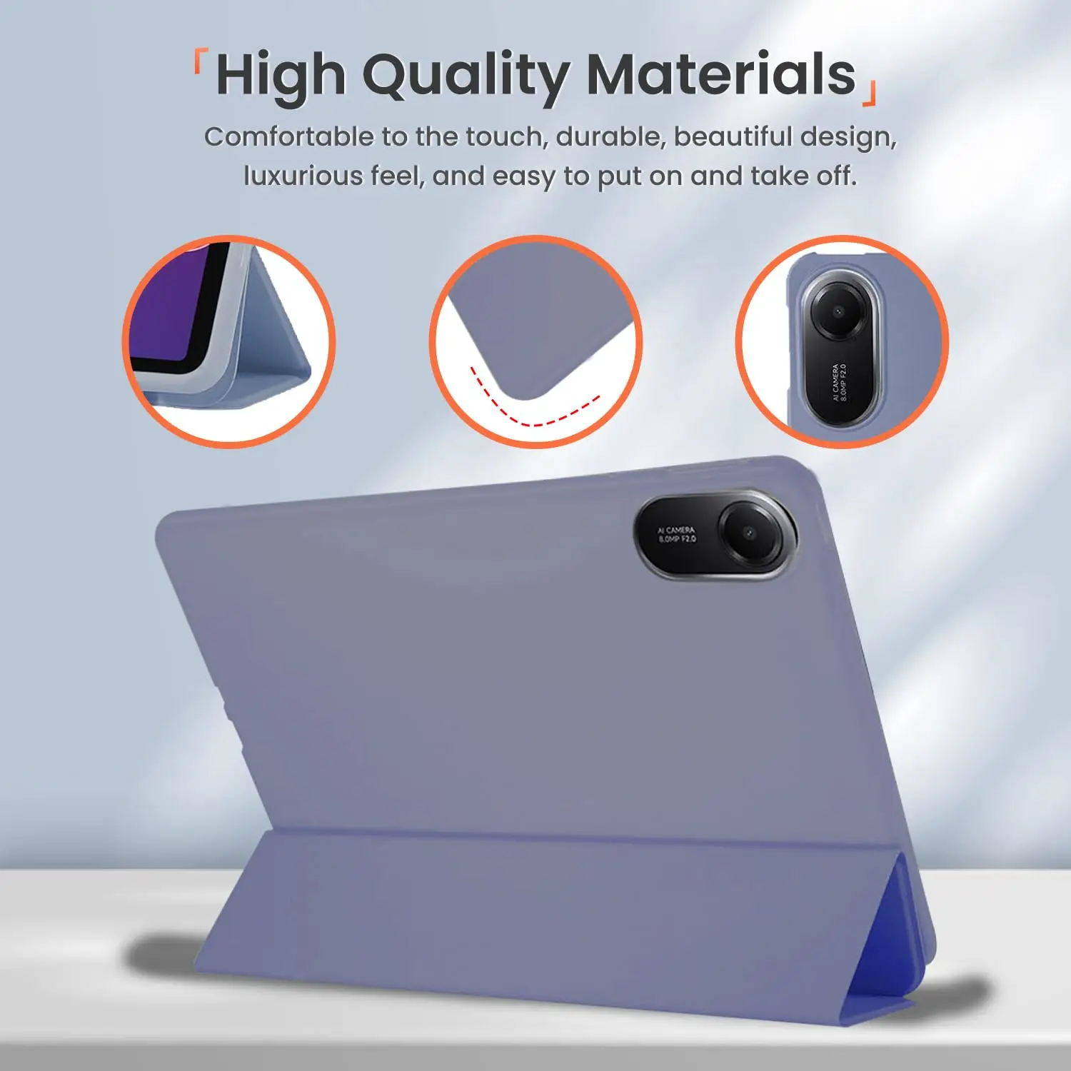 Lightweight Protective Silicone Tablet Case with Stand and Auto Sleep/Wake Function