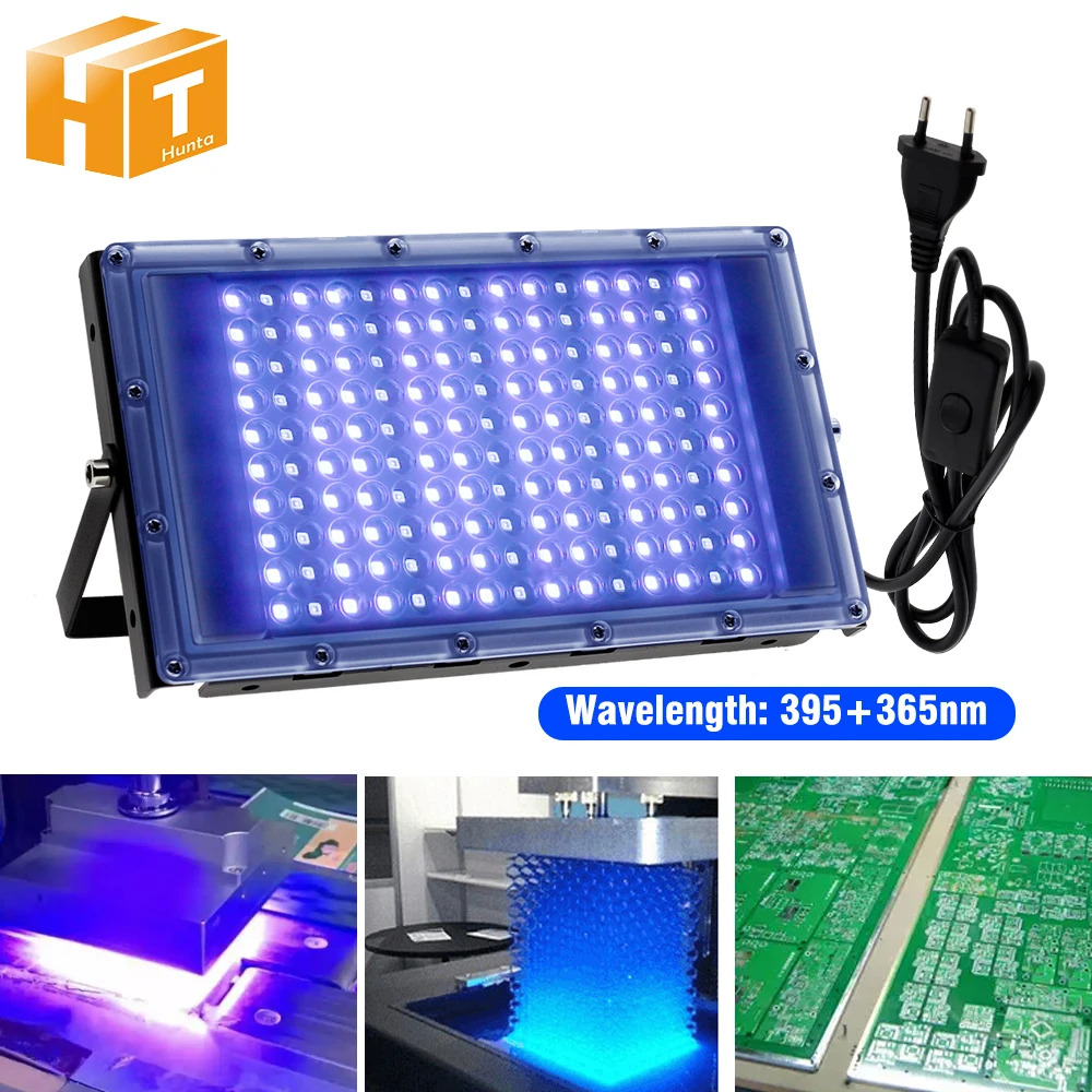 220V LED UV Photocuring Light 300W Ultraviolet 395nm Lamp For 3D Printing SMD2835 LED Chip UV Light For INK Curing