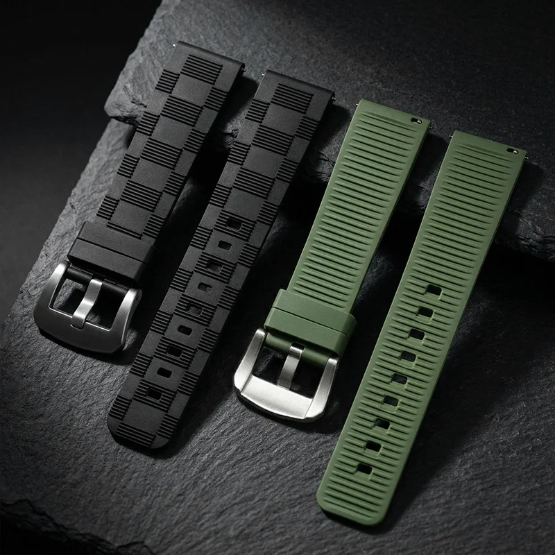Luxury Breathable Fluororubber Sports Watch Strap