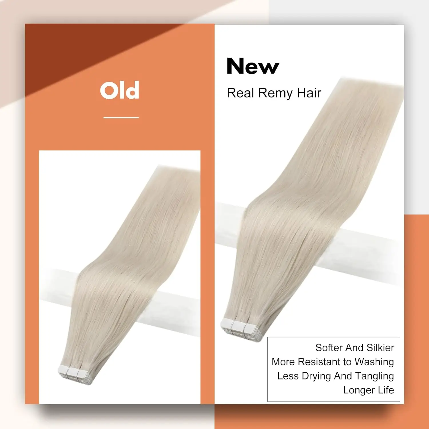 Human Hair Extensions Tape in Invisible Double Sided Silky Straight