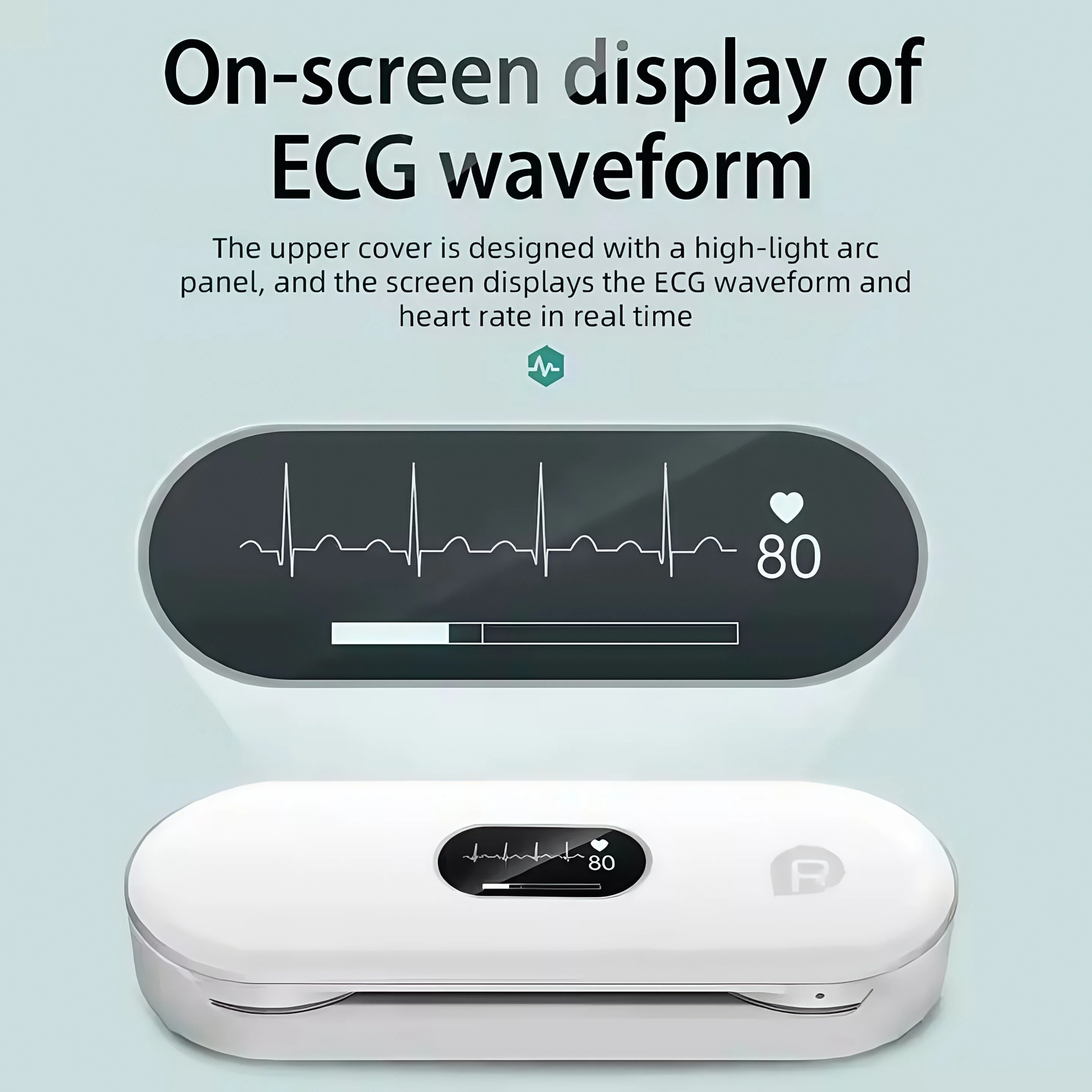 Bluetooth electrocardiogram monitor LED screen data storage dynamic electrocardiogram, handheld wireless electrocardiogram monit