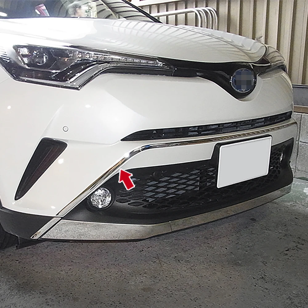 5pcs SUS304 Stainless Steel Front Plate Garnish Modling Trim Upper For Toyota CHR C-HR
