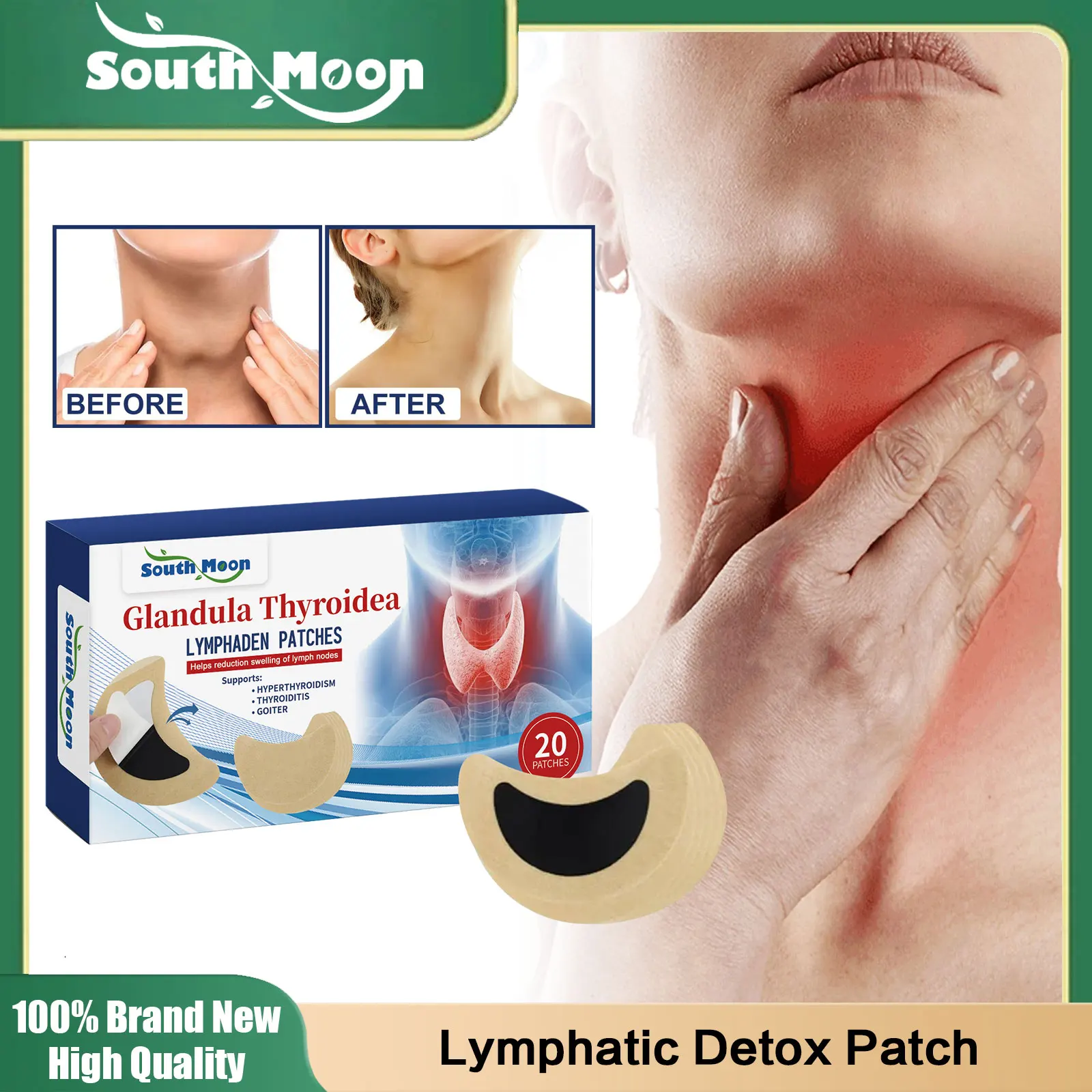 

Lymphatic Detox Patch Treatment Lymph Nodes Neck Armpit Swelling Pain Relief Eliminate Thyroid Nodule Lymphatic Drainage Sticker