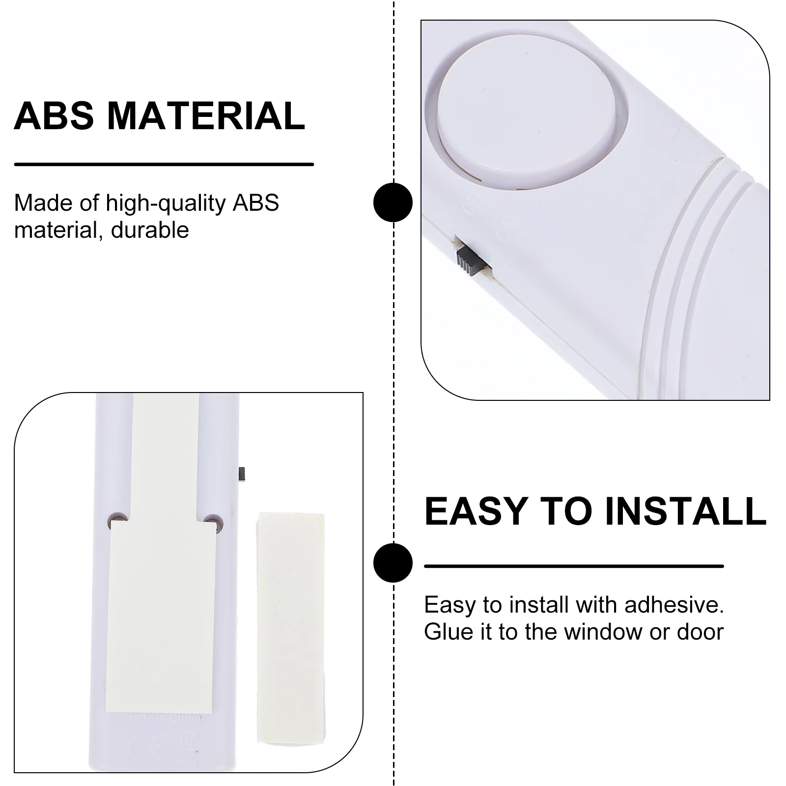 6 Pcs Devices And Sensors Door and Window Alarm Siren Compact Sound Abs Household Wireless Magnets with