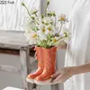 Creative Boots Potted Flower Pots Ceramic Vase Desk Decoration Flower Arrangement Room Aesthetics Modern Decor Floral Vases 1