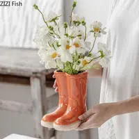 Creative Boots Potted Flower Pots Ceramic Vase Desk Decoration Flower Arrangement Room Aesthetics Modern Decor Floral Vases 1