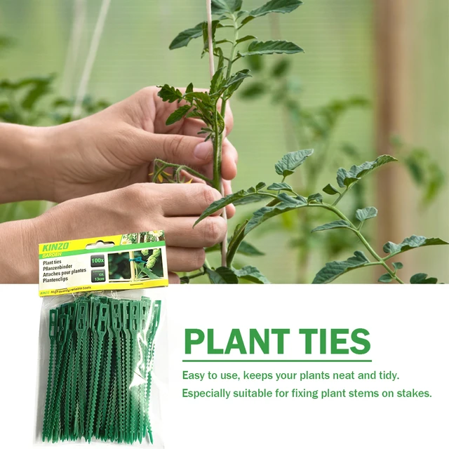 100 Darabos Kerti Kábelkötegek Újrafelhasználható Növényi Támogató Cserjék Rögzítőeleme - Image 2