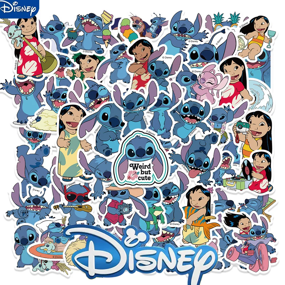 

51pcs Kawaii Disney Anime Stitch Stickers Cute Cartoon Kids Sticker Toy DIY Phone Water Bottle Stationery Graffiti Decals