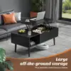 Coffee Table Black, Lift Top Coffee Tables for Living Room, Small Rising Wooden Dining Center Tables with Storage Shelf 3