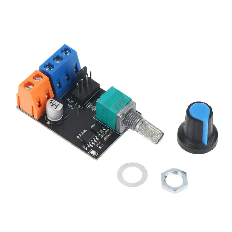 DC12V PWM 팬 속도 컨트롤러 모듈(스위치 포함) 3/4 와이어 모터 거버너 컴퓨터 PC 케이스용 전기 팬 속도 제어 손잡이