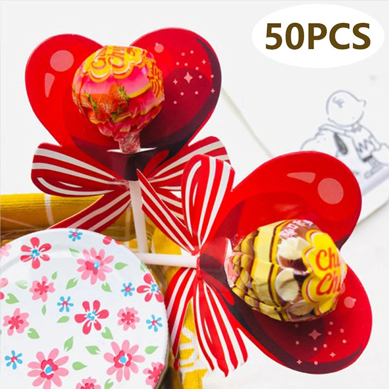 레드 하트 활 롤리팝 장식 카드, 발렌타인 데이, 결혼식, 생일 파티 용품, 사탕..