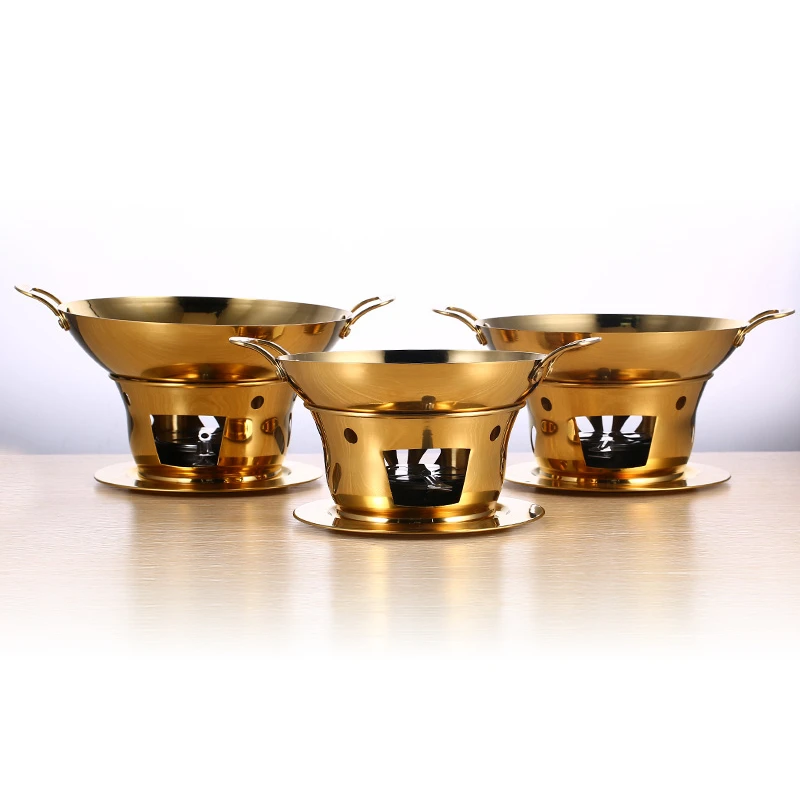 Dry boiler Commercial solid fuel boiler Golden alcohol furnace Chafing dish buffet Korean pot Thickened stainless steel hot pot dry boiler