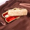 Portable Mini Makeup Silk Box Retro Flower Design Iron Clip Lipstick Case Holder With Mirror Ring Necklace Earring Storage 6