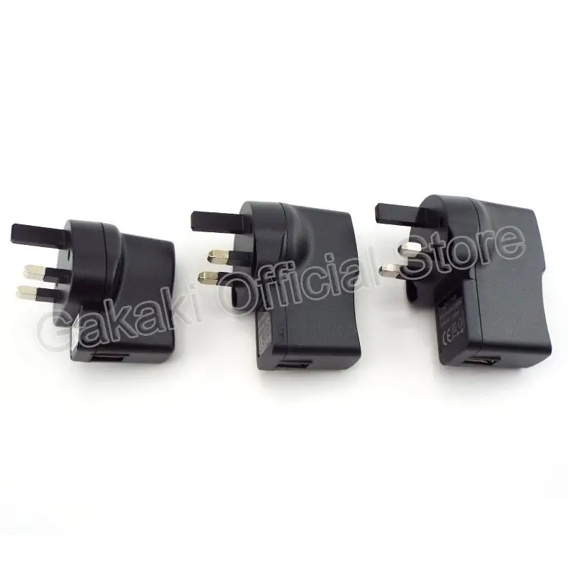 Universal USB Charger with UK Plug - Converts 100V-240V AC to 5V DC, 1A/2A/3A Output
