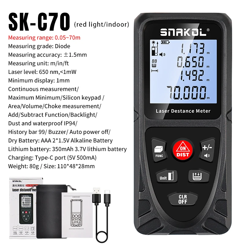 Professional Digital Laser Distance Meter and Rangefinder Tool