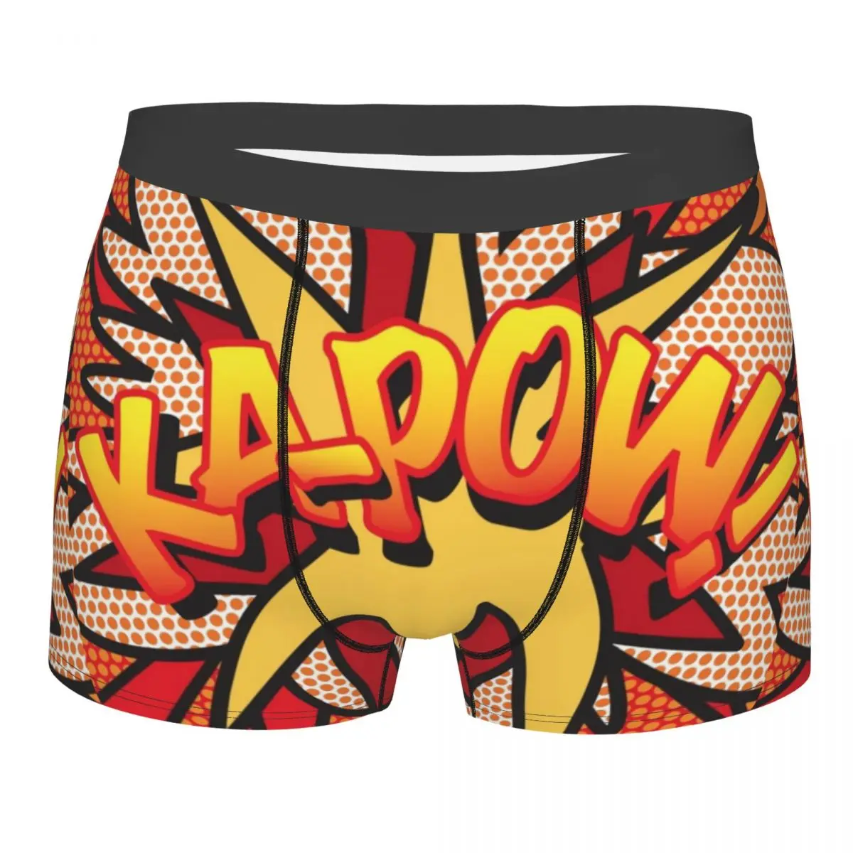 

Modern Comic Pop Art Men's Underwear Bang Wow Boom Pow Boxer Shorts Panties Funny Soft Underpants for Homme Plus Size