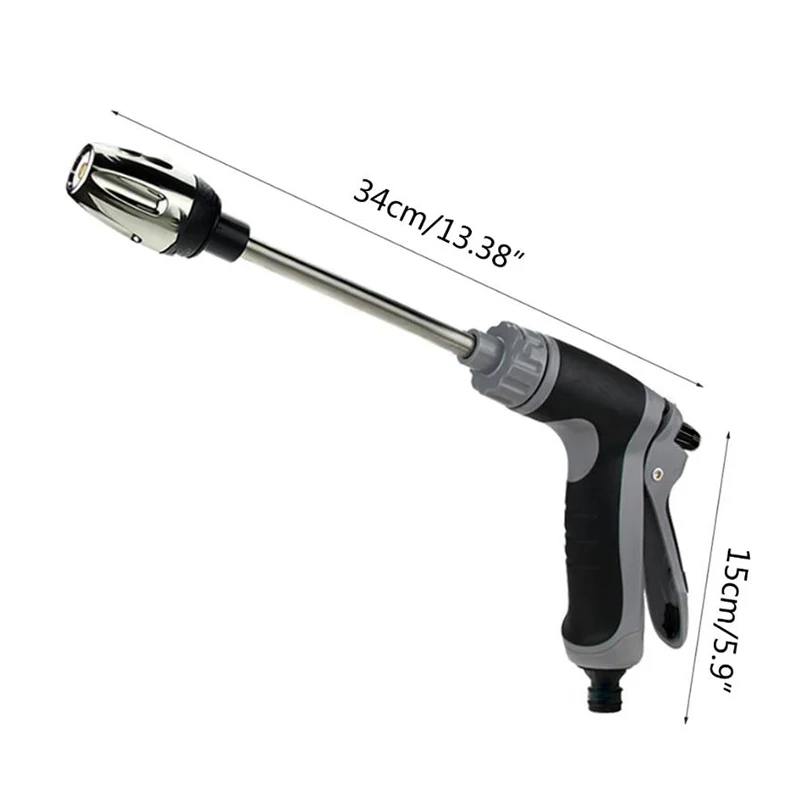 Water spray gun Strong Long Rod Water Spray Gun Garden Hose Sprinkler Metal Spray Nozzle Car Motorcycle Washing Garden Watering Tools