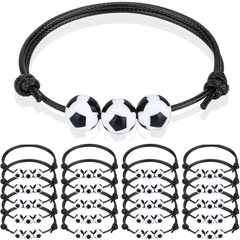 10/20 Stück Sport-Party-Charm Fußball-Armband Kapitän Fußball-Armbänder Inspirierende Armbänder Sport-Geschenk – Detail 1