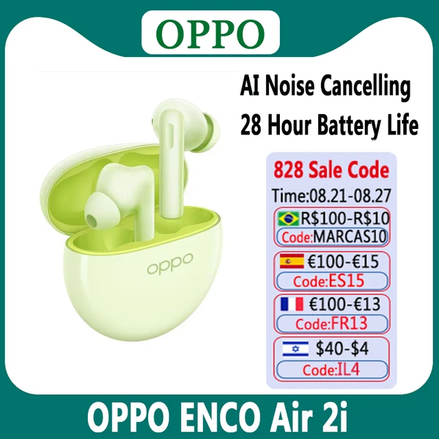 OPPO ENCO Air 2i TWS Earphone Bluetooth Wireless Earbuds AI Noise Cancelling Wireless Headphone 28 Hour Battery Life For Find X5 2