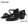 New women children Latin Dance Shoes High quality Ballroom Salsa Dancing Shoes Low Heels 3cm Tango Salsa indoor silk Dance Shoes 5