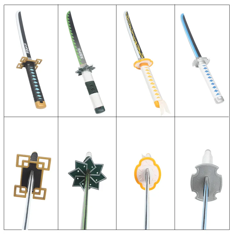 Demon Slayer Katana 60cm Character Role-playing Weapons Toys Bamboo Sword Film and Television Props Giyuu Blue Sanemi 3