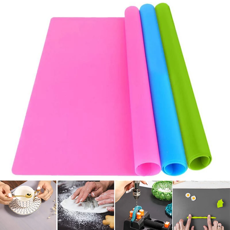 Extra Large Silicone Mat Heat Resistant Sheet Waterproof Pad Kitchen Counter  Protector Vinyl Craft Mats Nonslip Table Placemat