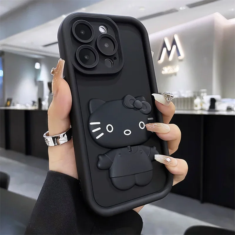 thumbnail image 1 of Funda de teléfono con espejo de maquillaje 3D Hello Kitty para Xiaomi Redmi Note 13 12 Turbo 11 Pro Plus 11S 10S 10 9 9S 8 7 Pro 12C 13C, 1 of 5