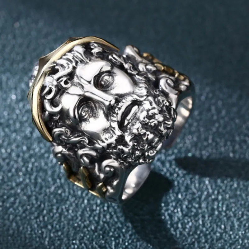 BOCAI S925 Sterling Silver Charm Rings 2022 New Fashion Retro Zeus