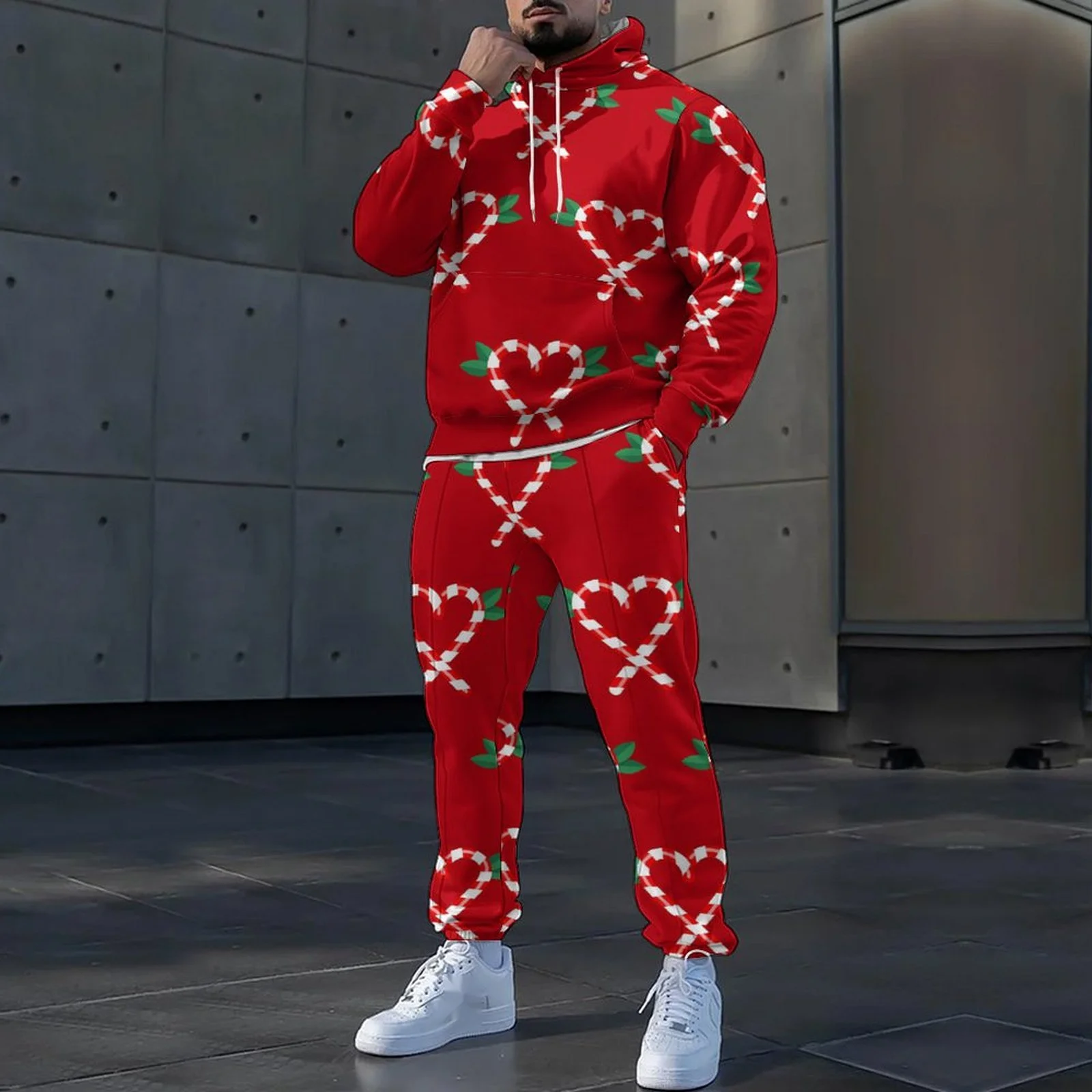 Männer frühling und herbst Europa und die Vereinigten Staaten neue Weihnachten 3D digitaldruck mit kapuze casual hoodie_voghion.com