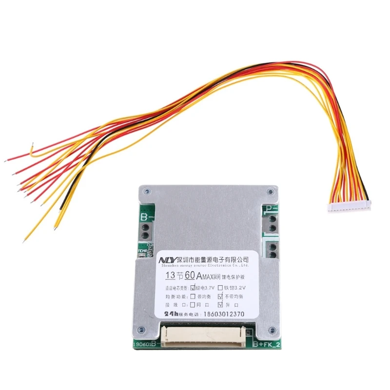 

Compact Battery Board Module Li-Ion Battery Pack for Protection Board Fitting for 13S 48V 60A Batteries Durable