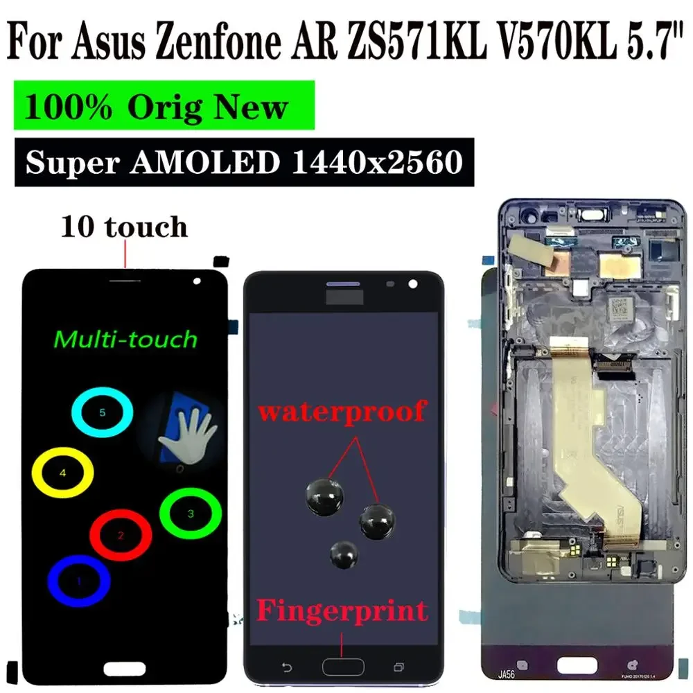 

Shyueda 100% оригинальный Super AMOLED 5,7 "для Asus Zenfone AR ZS571KL V570KL, ЖК-дисплей, дигитайзер сенсорного экрана с рамкой, инструменты