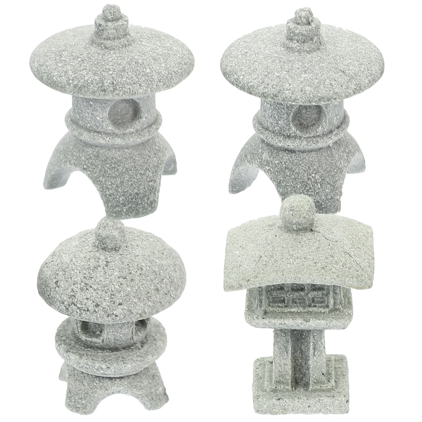 

Sandstone Pagoda Mini Statue Stone Lantern Japanese Style Pagoda Lantern Yard Bonsai Decoration Asian Small Tank Decor