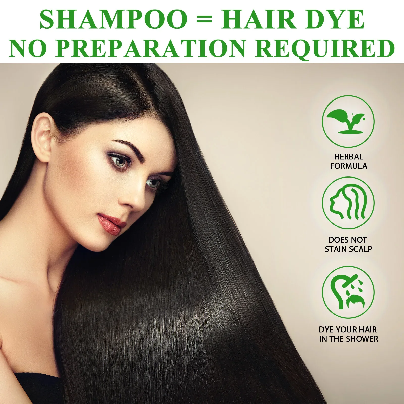 Shampoo 3 in 1 Organic Natural Hair Dye Ginseng Extract Black Hair Color Шампунь Для Волос for Cover Gray White Hair 500ML 6