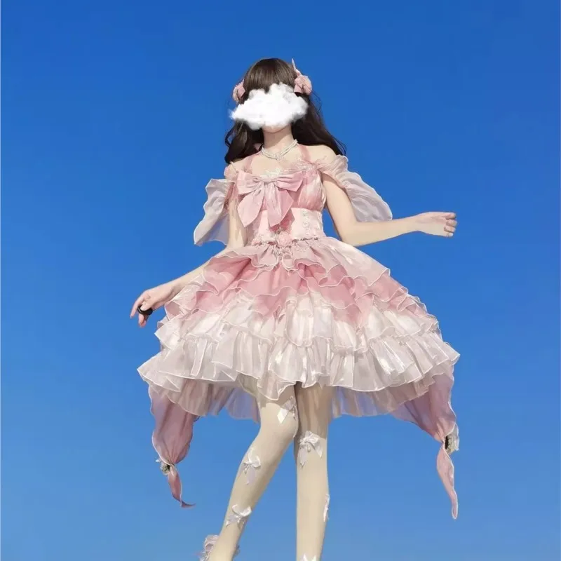 

Pink Flower Wedding Dress Gorgeous Elegant Trailing Puffy Heavy Work Daily