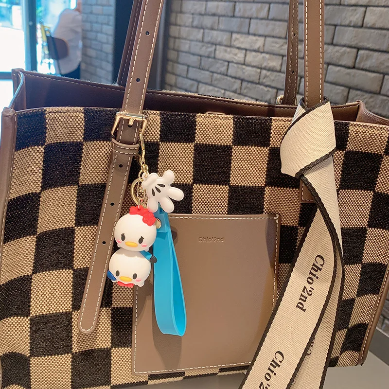 Teddy Bear Shaped Louis Vuitton Style Damier Keychain/Bag Charm (With Strap)