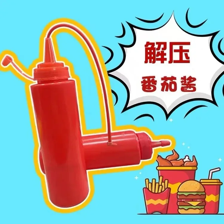 Prank ketchup bottle used during a meal