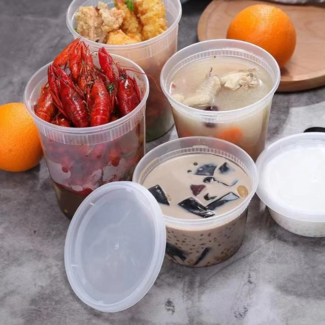 Plastic Food Containers with lids Takeaway Microwave Freezer Safe Storage  Boxes