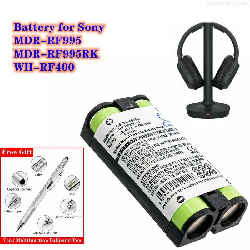 Wireless Headset Battery 2.4v/700mah Bphp80011 For Sony Mdrrf995